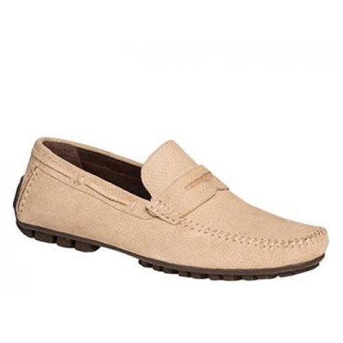 Bacco Bucci "Mirna" Taupe Genuine Rustic Suede Moccasin Loafer Shoes